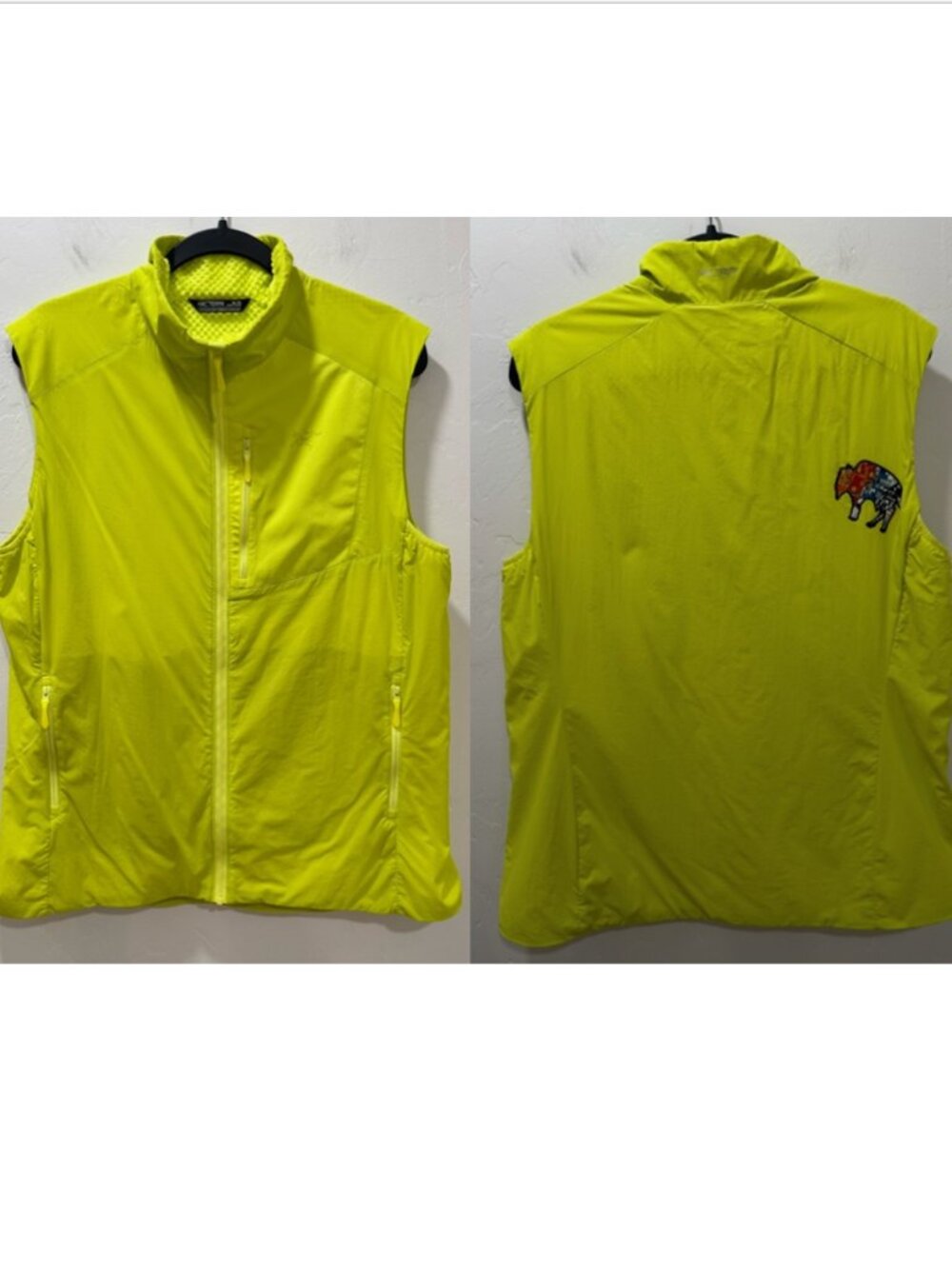 Arc'Teryx Proton Lightweight Vest Women's XL Buffalo Patch Neon Yellow Green